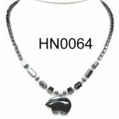 Hematite Zuni Bear Pendant Beads Stone Chain Choker Fashion Women Necklace